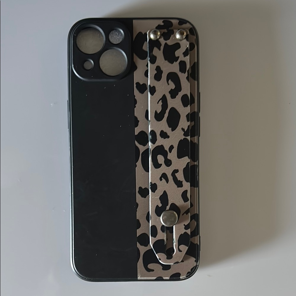 Leopard Print Black Phone Case
